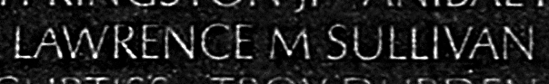 Sullivan's name inscribed on the Wall
